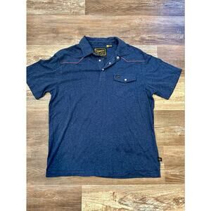 Howler Bros Polo Shirt Mens L Large Blue Pearl Snap Heed The Call Casual